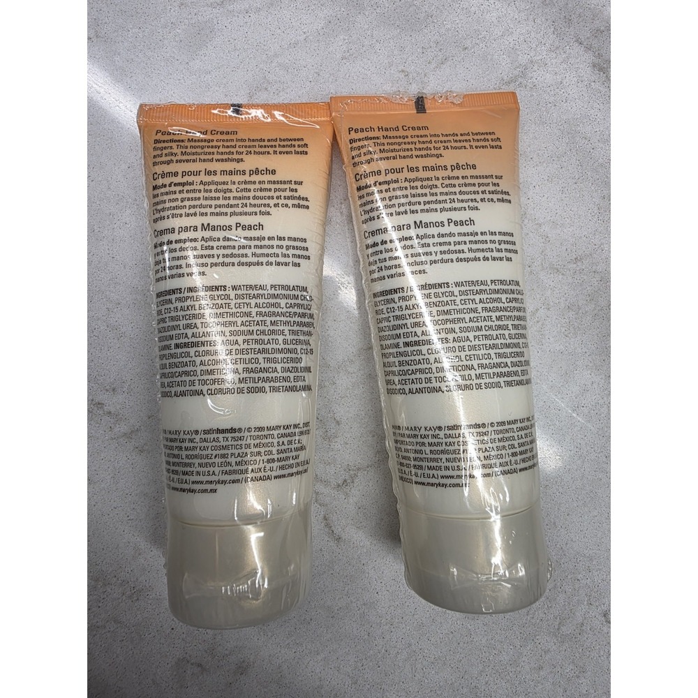 LOT OF 3 NEW MARY KAY SATINHANDS PEACH HAND CREAM LOTION 3OZ EACH - Picture 7 of 9